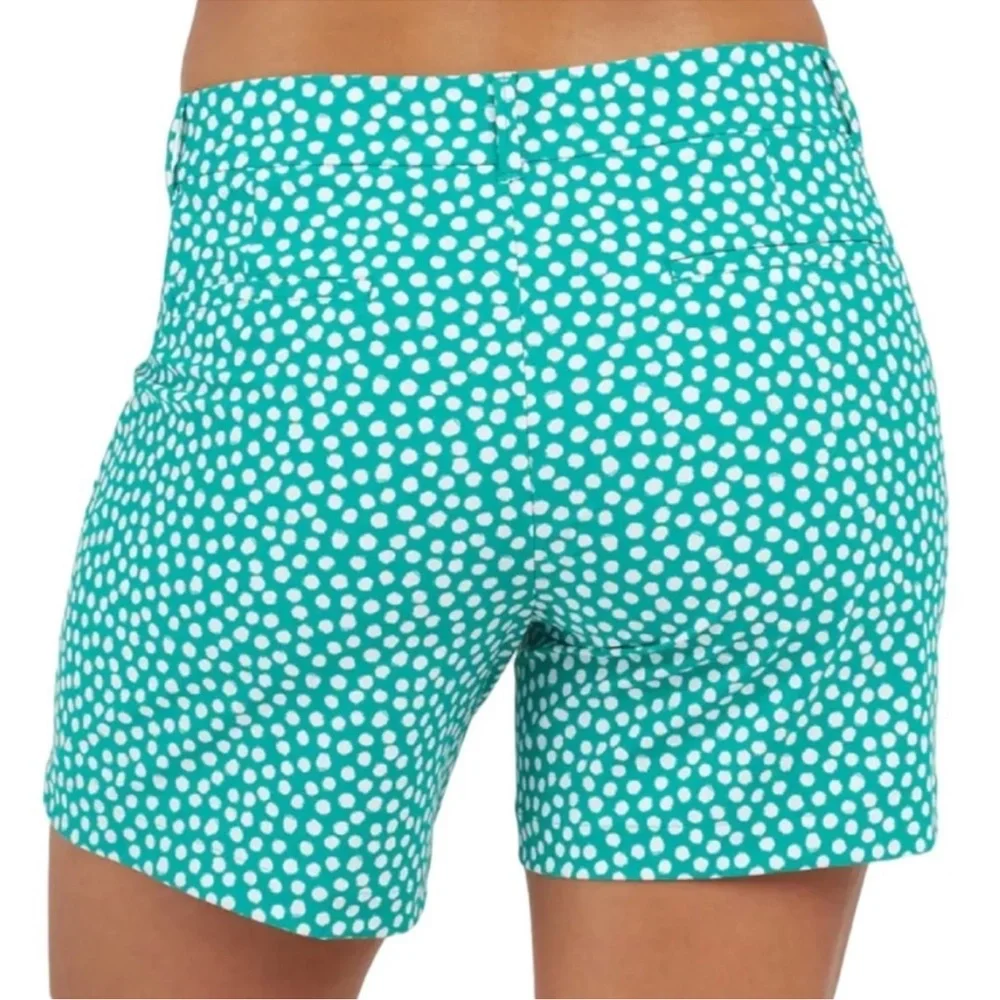 SPANX Sunshine Short 6” Polka Dot Kelly Green Beach Swim Trunks Shorts Large - Picture 3 of 10
